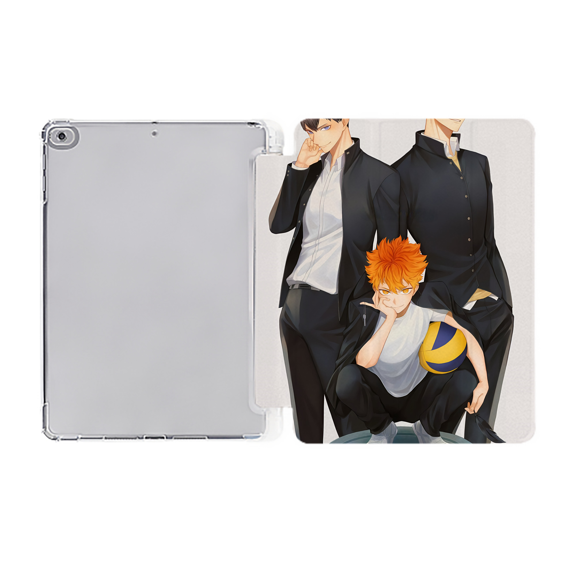 （画像用） ハイキュー!! Haikyu!! IPad ケース ペン収納付き 三つ折りスタンド PUレザー×シリコン 対応機種9.5/10.5/10.9インチ